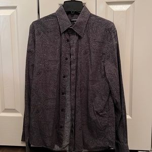 Express Black and Charcoal Paisley Shirt